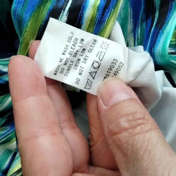 Fashion Nova Enza satin wide leg pant size large blue green combo zip back - Picture 5 of 8